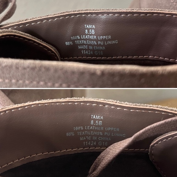 Ralph Lauren Tamia Lace-Up Wedge Ankle Boots Booties Suede Leather Taupe 8.5 EUC - Picture 14 of 16